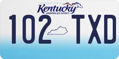 KY license plate 102TXD