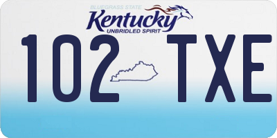 KY license plate 102TXE