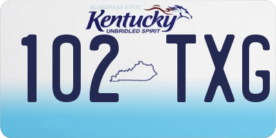KY license plate 102TXG