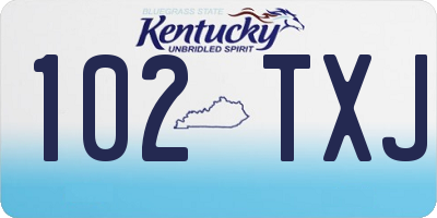 KY license plate 102TXJ