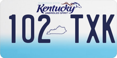 KY license plate 102TXK