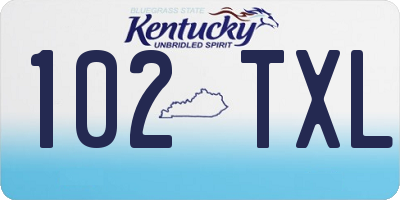 KY license plate 102TXL
