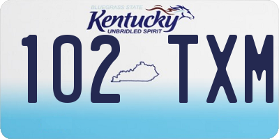 KY license plate 102TXM