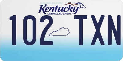 KY license plate 102TXN