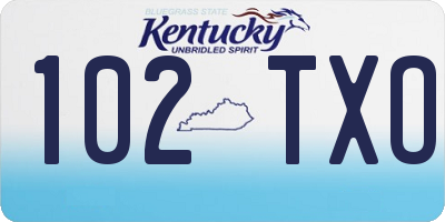 KY license plate 102TXO
