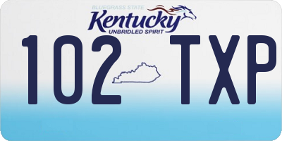 KY license plate 102TXP