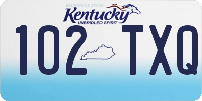 KY license plate 102TXQ