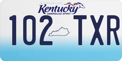 KY license plate 102TXR