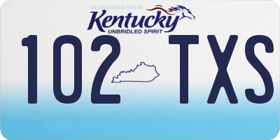 KY license plate 102TXS