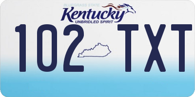 KY license plate 102TXT