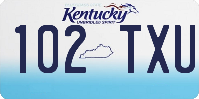 KY license plate 102TXU