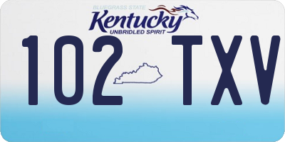 KY license plate 102TXV
