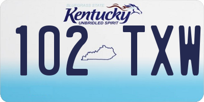 KY license plate 102TXW