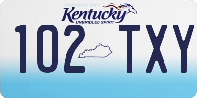 KY license plate 102TXY