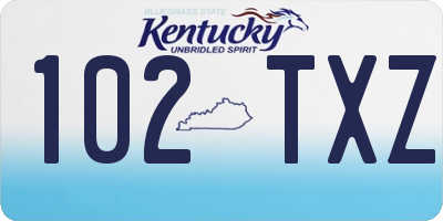 KY license plate 102TXZ