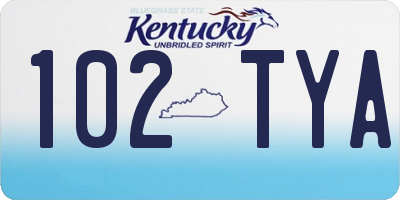 KY license plate 102TYA