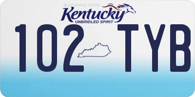 KY license plate 102TYB