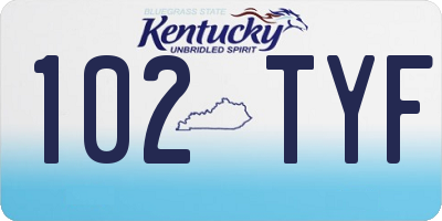 KY license plate 102TYF