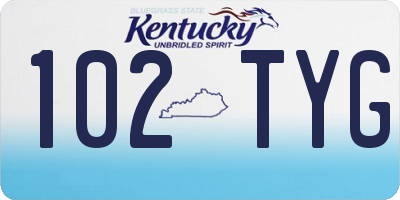 KY license plate 102TYG