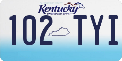 KY license plate 102TYI