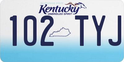 KY license plate 102TYJ