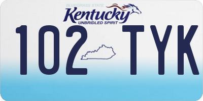 KY license plate 102TYK