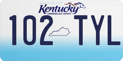 KY license plate 102TYL
