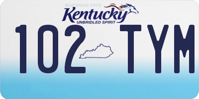 KY license plate 102TYM