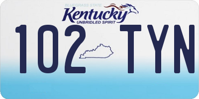 KY license plate 102TYN
