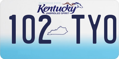 KY license plate 102TYO