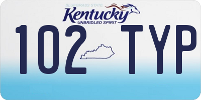 KY license plate 102TYP