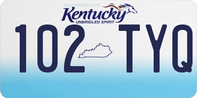 KY license plate 102TYQ