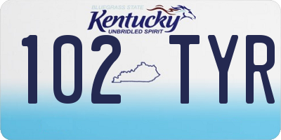 KY license plate 102TYR