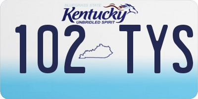 KY license plate 102TYS
