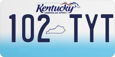 KY license plate 102TYT