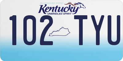 KY license plate 102TYU