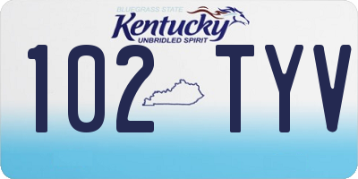 KY license plate 102TYV