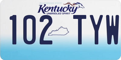 KY license plate 102TYW