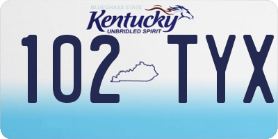 KY license plate 102TYX