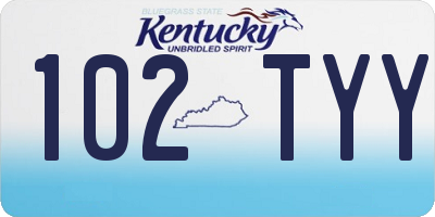 KY license plate 102TYY