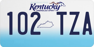 KY license plate 102TZA