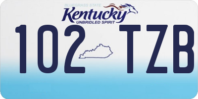KY license plate 102TZB