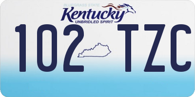 KY license plate 102TZC