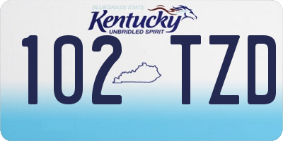 KY license plate 102TZD