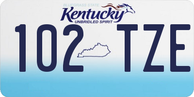 KY license plate 102TZE