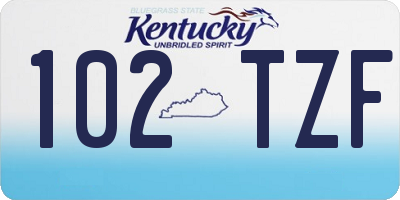 KY license plate 102TZF
