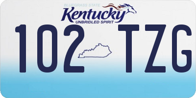 KY license plate 102TZG