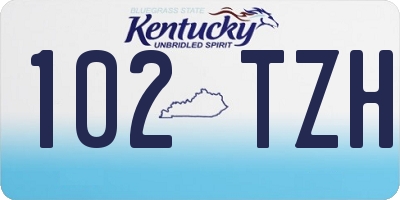KY license plate 102TZH