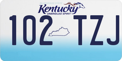 KY license plate 102TZJ