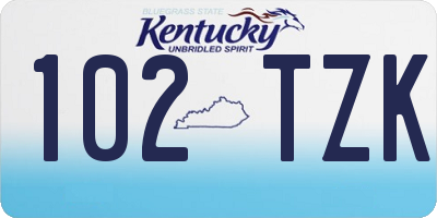 KY license plate 102TZK